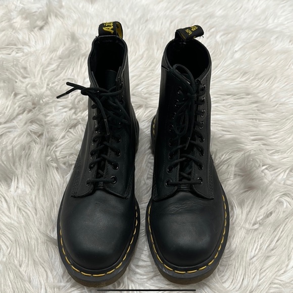 Doc Martens black Virginia Pascal Combat Boots SIZE 8 - Picture 4 of 12
